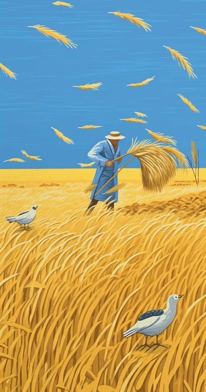农作草地秋风麦穗秋季麦田稻谷丰收金色黄色插画,插画/手绘图,插画/手绘图库,插画/手绘图下载,插画/手绘